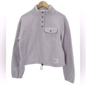 NWT Aeropostale Sport Fleece Gorpcore Drawstring Mock Neck Snap Pullover Purple